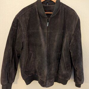 John Ashford Suede Leather brown jacket, size large